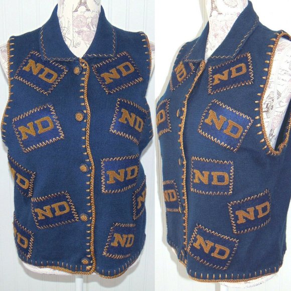 Castles Sport Sweaters - Sweater Vest University Of Notre Dame College NWT